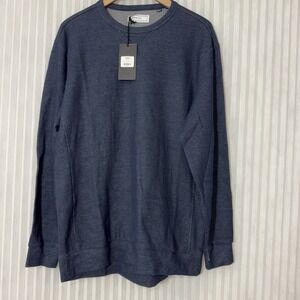 Five Four Crew Neck Sweater Mens Large Blue Pullover Long Sleeve Light Sweater